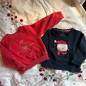 DOENxGAP Red & Baby MORI Snowman Kids Sweatshirt